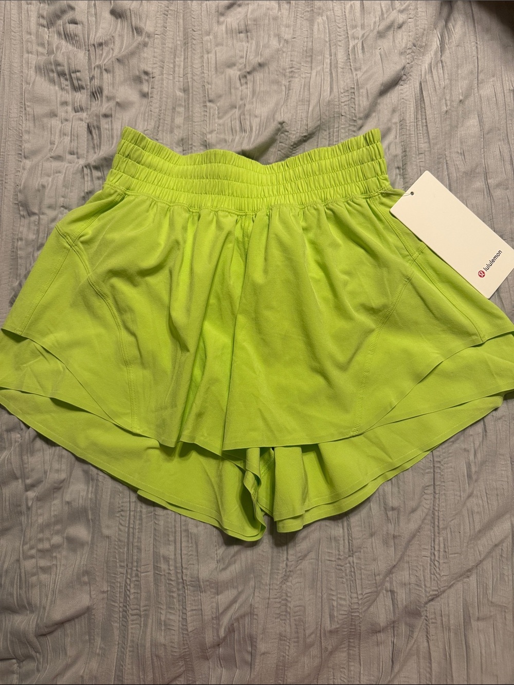 lululemon athletica High-Rise Sporty Overlay Shorts in Lime Green